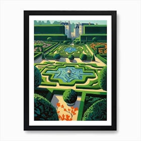 Chateau De Villandry Gardens France Painting 2 Art Print