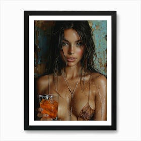 Girl With A Drink 1 Art Print