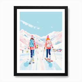 Courchevel   France, Ski Resort Illustration 0 Art Print