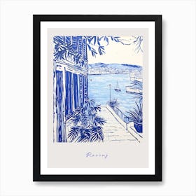 Rovinj Croatia 2 Mediterranean Blue Drawing Poster Art Print