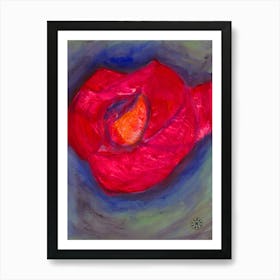 Red Rose - floral contemporary modern minimal floral vertical Art Print