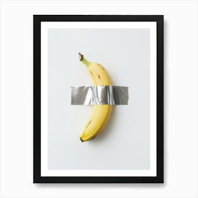 Duct Tape Banana, white background, Maurizio Cattelan 1 Art Print