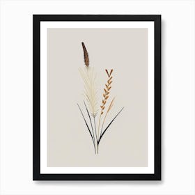 Horsetail Spices And Herbs Retro Minimal 3 Art Print