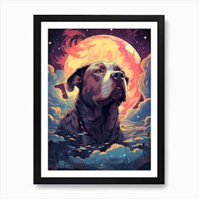 Pit Bull Retro Art Print