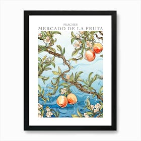 Mercado De La Fruta Peaches Illustration 3 Poster Art Print