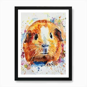 Guinea Pig Colourful Watercolour 4 Art Print