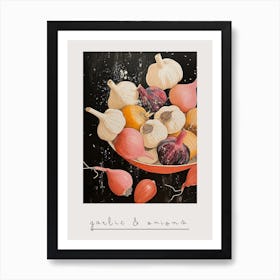 Art Deco Garlic & Onions 1 Poster Art Print