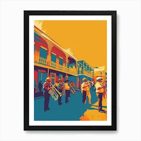 New Orleans Jazz National Historic Park Retro Pop Art 4 Art Print
