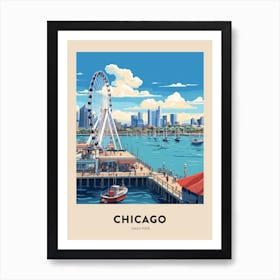 Navy Pier 5 Chicago Travel Poster Art Print