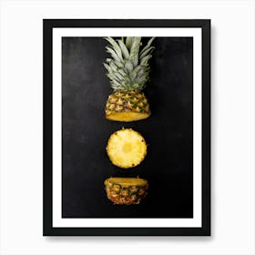 Pineapple — Food kitchen poster/blackboard, photo art Art Print