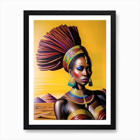 Realistic African Queen Painting Art Print