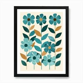 Blue Flowers 65 Art Print