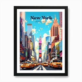 New York United States Times Square Travel Art Art Print