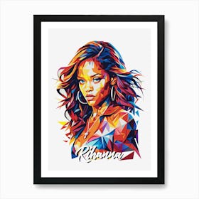 Rihanna 03 Portrait Music Icon WPAP Pop Art Style Art Print