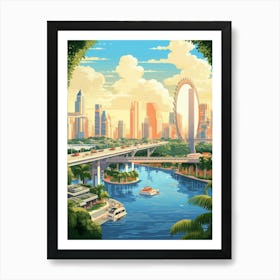 Singapore Pixel Art 2 Art Print