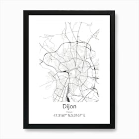 Dijon,France Minimalist Map Art Print