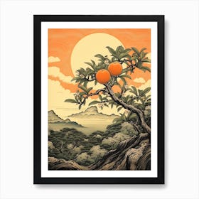 Tachibana Mandarin Orange 2 Japanese Botanical Illustration Art Print