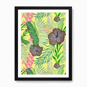 Tropical Summer Leaves Art Print