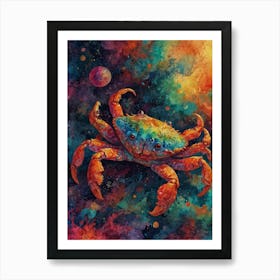 Crab In Space 2 Art Print