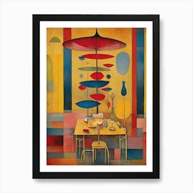 Table With Umbrella Art Print