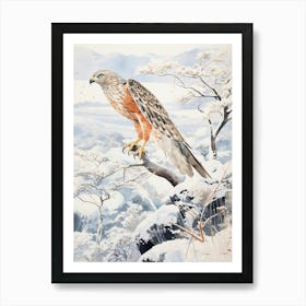 Winter Bird Painting Harrier 2 Art Print