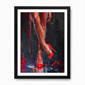 Sexy Woman In Red Heels Art Print