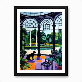 Painting Of A Cat In Kew Gardens, United Kingdom In The Style Of Matisse 04 Art Print