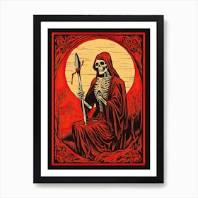 Death Tarot Card, Vintage 0 Art Print