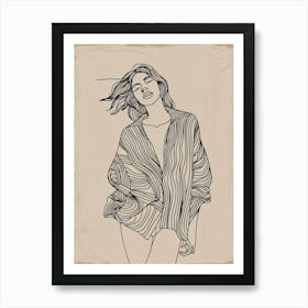 Woman In A Shirt 1 Art Print