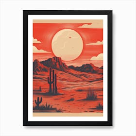 Red Desert Sun 3 Art Print