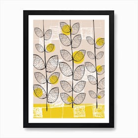 1950s Yellow Leaves Poster