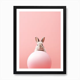 Bunny and Pink Art Print