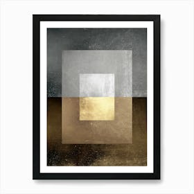 Geometric art with gold 5 Art Print