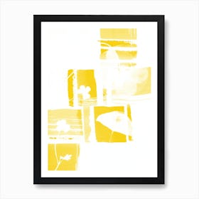 Yellow Flower Squares Art Print