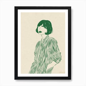 Woman In Green 5 Art Print