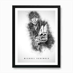 Michael Schenker Guitarist Sketch Art Print