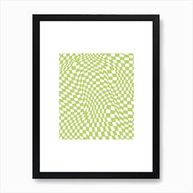 Checkerboard Pastel Green Art Print