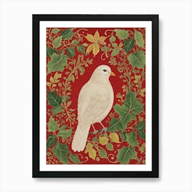 Festive White Dove Art Print