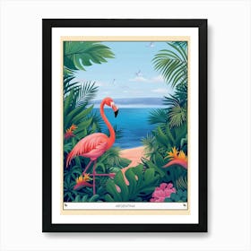 Greater Flamingo Argentina Tropical Illustration 6 Poster Art Print