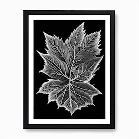 Elm Leaf Linocut 1 Art Print