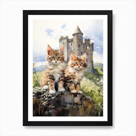 Irish Cats in Watercolor 5 Art Print