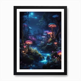 Mushroom Forest 1 Art Print