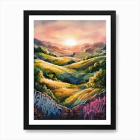 Sunset In The Hills Art Print