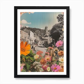 Devon   Floral Retro Collage Style 4 Art Print