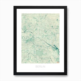 Berlin Map Vintage in Blue Art Print