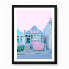 Gingerbread Painted Lady Pink House In San Francisco Art Print