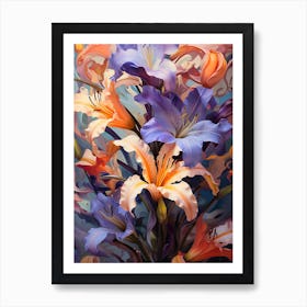 Orange Purple Tiger Lilies Art Print