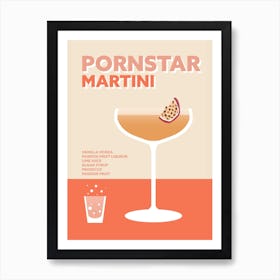 Pornstar Martini Cocktail Colourful Bar Wall Art Print