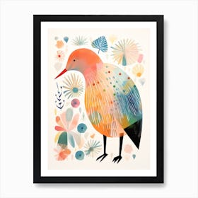 Bird Painting Collage Kiwi 5 Art Print