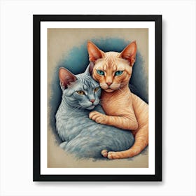 Two Cats Canvas Print Art Print